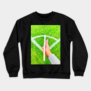 Book in a soccer field Crewneck Sweatshirt